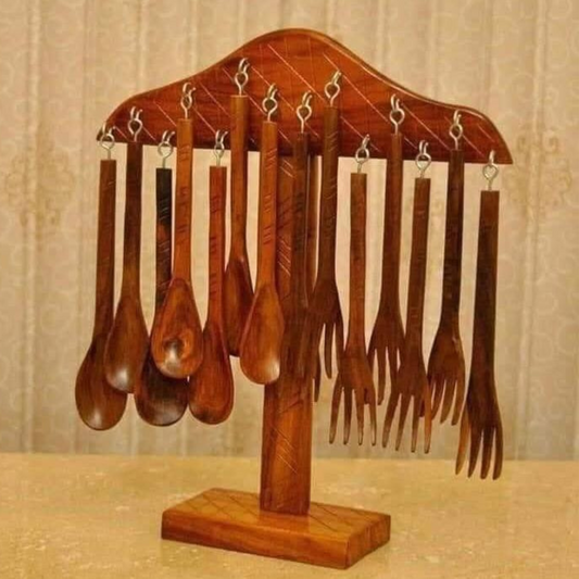 Wooden Fork & Spoon Set